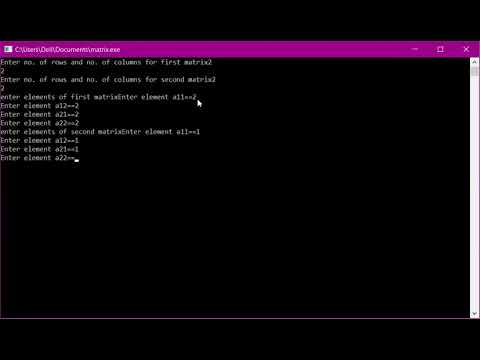 Lecture 16: Matrix Multiplication Program || 2d Array in C++ (Part 2 ...