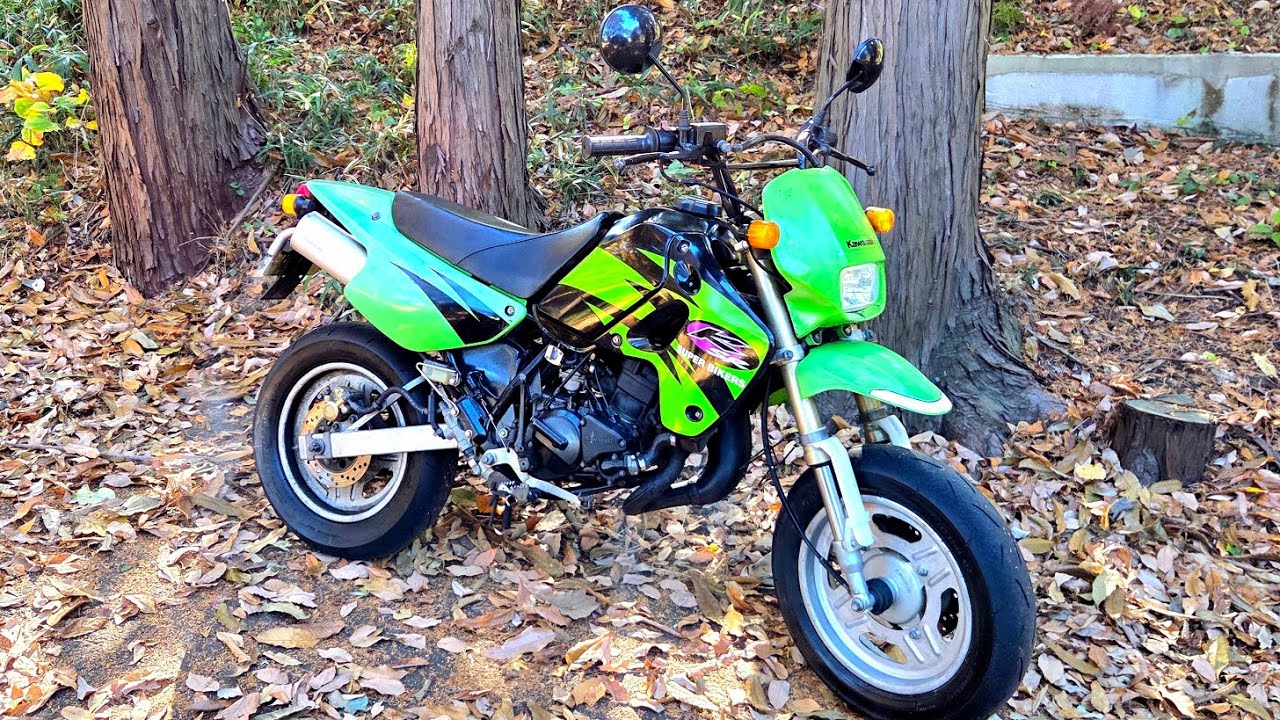 バイク ksr80 kawasakiのミニバイク/KSR80/2スト - YouTube