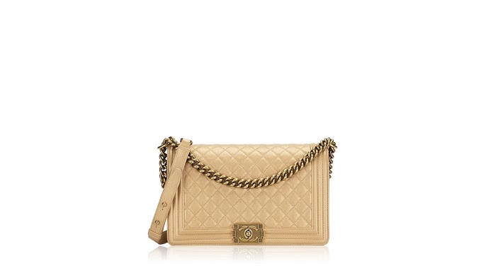 Chanel Lambskin Quilted Jumbo Flap Bag Beige 