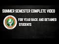 Summer Semester complete video - for Year back and Detain students - VTU UNIVERSITY 