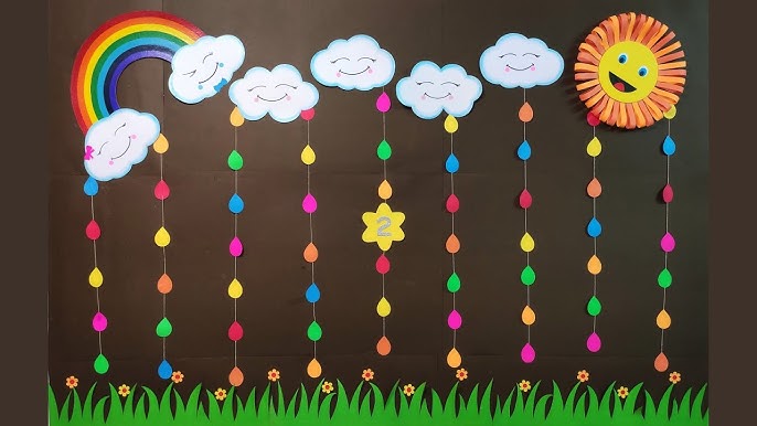 DIY - EASY RAINBOW WALL HANGING WITH PAPER, PAPER CRAFTS