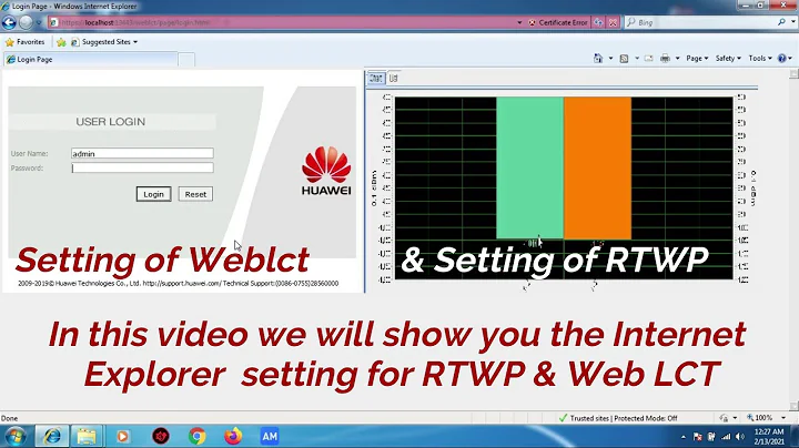 Setting Of Internet Explorer 8 for RTWP & WEb LCT | Delta Telecom