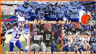 Barely Escaped The L! | Buffalo Bills vs Cleveland Browns Week 16, 2025 NFL Game Review 23-20