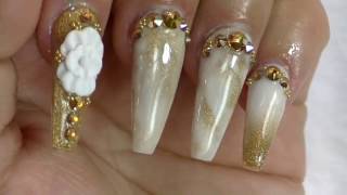 uñas efecto mármol oro uñas sencillas y elegantes gold marble nails luliz nails