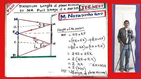 minimum length of plane mirror to see full image of a person |NEET |JEE |PHYSICS | NARASIMHARAO SIR