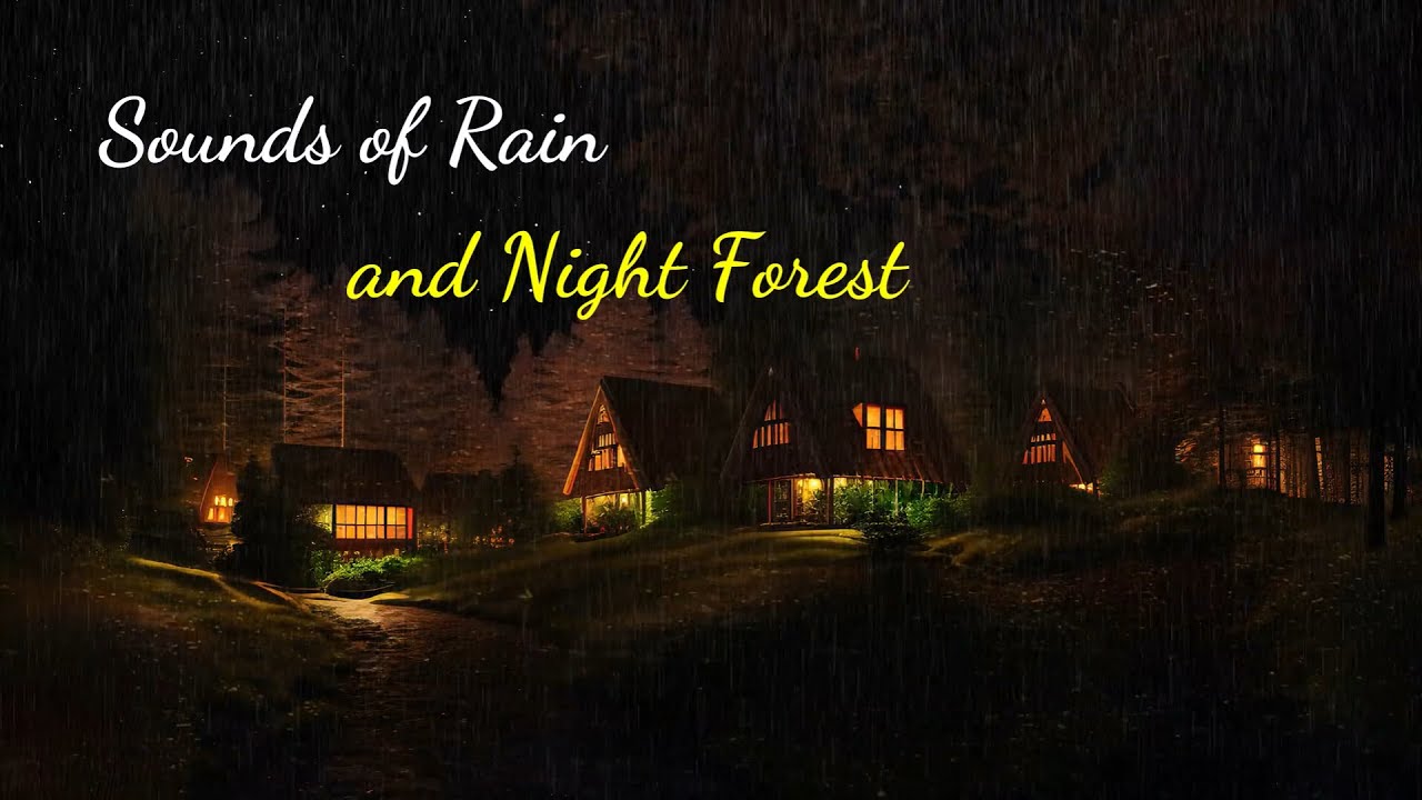 Расслабляющий шум дождя без грома с тихим пением птиц и цикад. Звуки ...