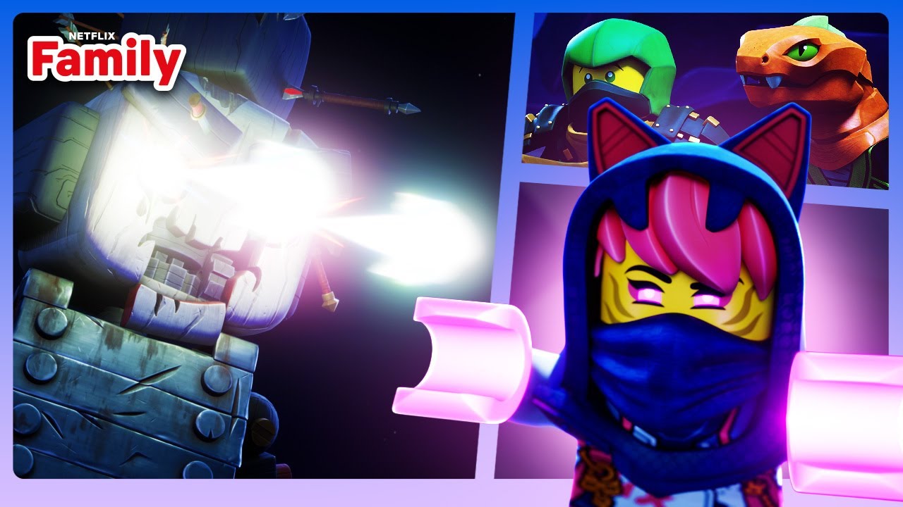 GIANT Puppet Laser Battle! | LEGO® Ninjago Dragons Rising | Netflix Family