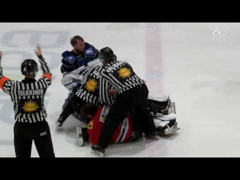 Mestis | Edelmann vs. Tirronen goalie fight