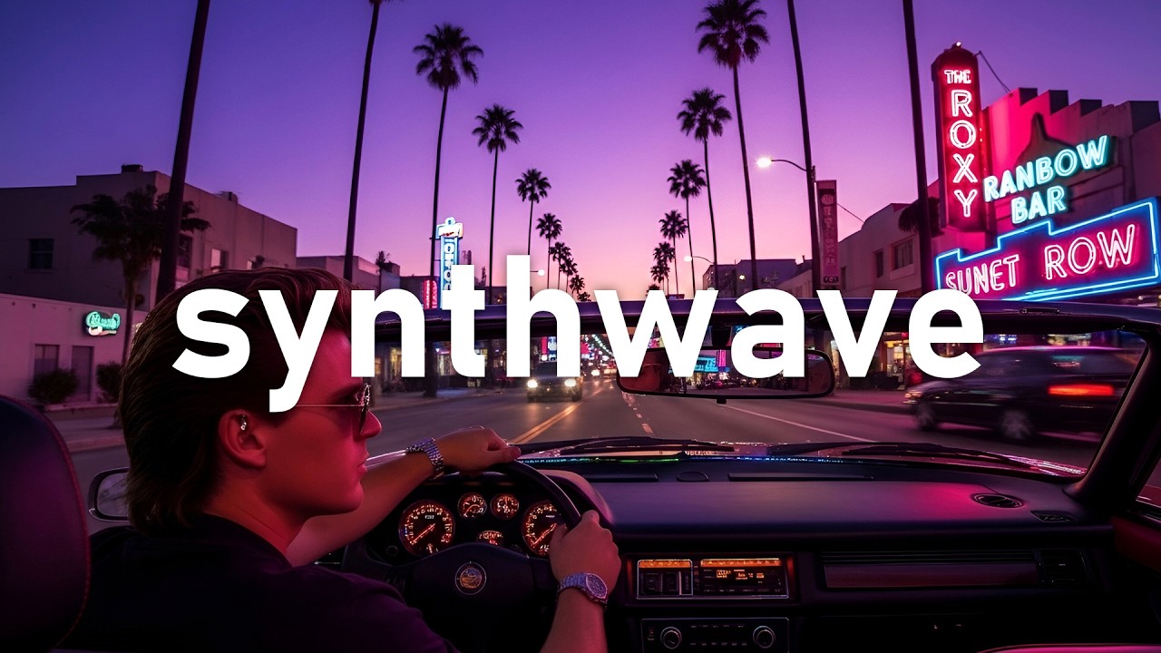 It's summer of 1987 driving along the Sunset Strip in Hollywood 🌴 synthwave, vaporwave mix