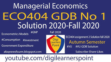 ECO404 GDB No 1 Solution 2020-VU-Fall 2020-Managerial Economics