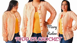 ¡Lo amarás, TAN FÁCIL DE TEJER!  Suéter abierto para dama tejido a crochet Parte #2