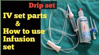 I.V set parts & uses.How to use infusion set/drip set #ivset #nurse #mbbs#aiims#nursing#medical#drip