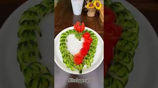 Cucumber Garnish #VegetableCarving #CucumberGarnish