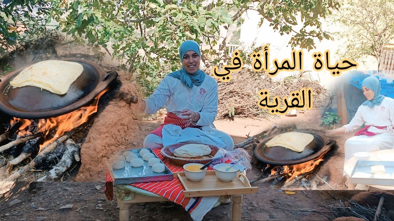 طهي الرغيف في مقلة الطين في كانون تقليدي بنار الحطب 🔥☝️