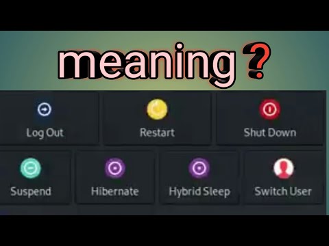 what is logout,restart, shutdown, suspend,hybernate,sleepmode,hybridsleep and switchuser #kalilinux