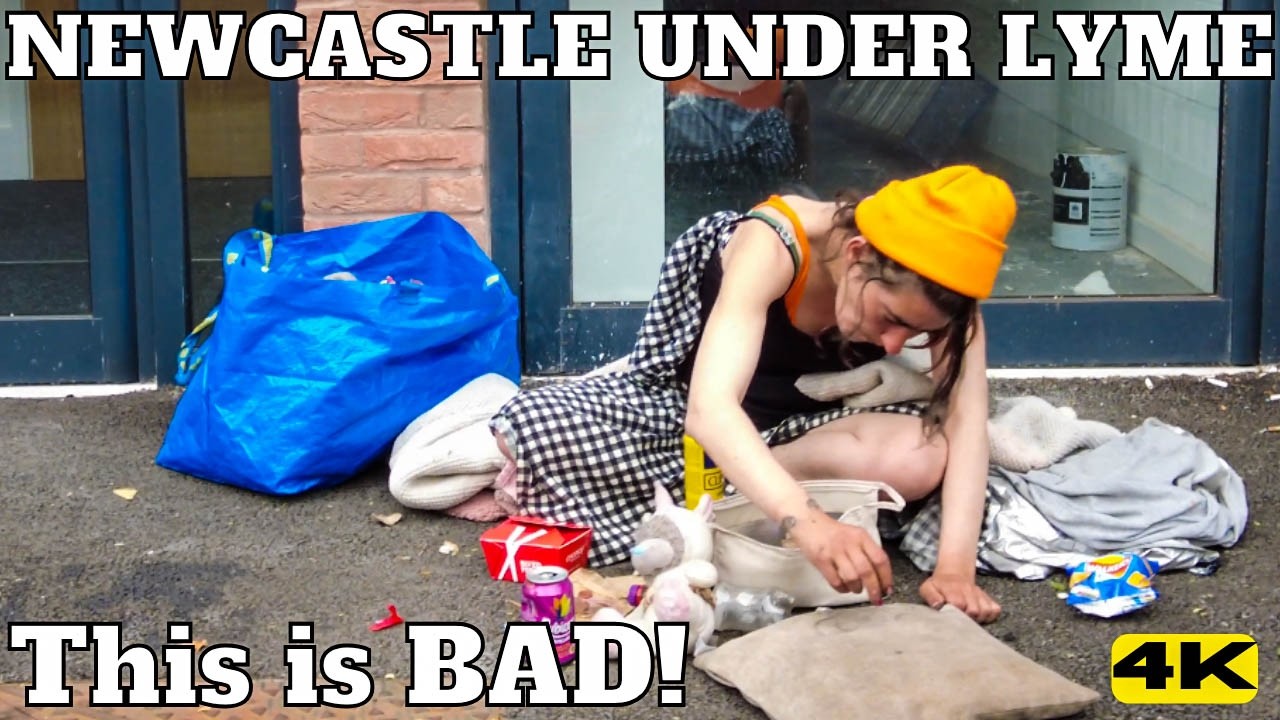 NEWCASTLE UNDER LYME This is BAD Ghost Town Staffordshire ENGLAND United Kingdom UK Great Britain 4K