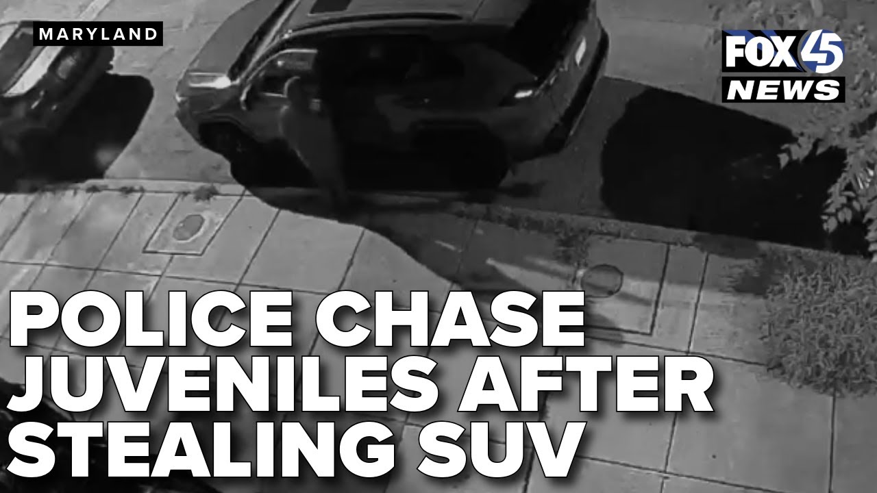 Young juvenile leads police on chase in stolen SUV in Baltimore - YouTube