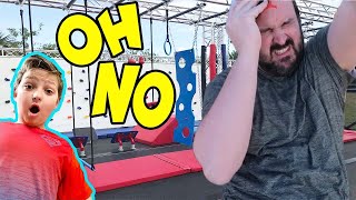 SCARY ACCIDENT on the ANDERSON NINJA WARRIOR course! DAD is REALLY hurt!