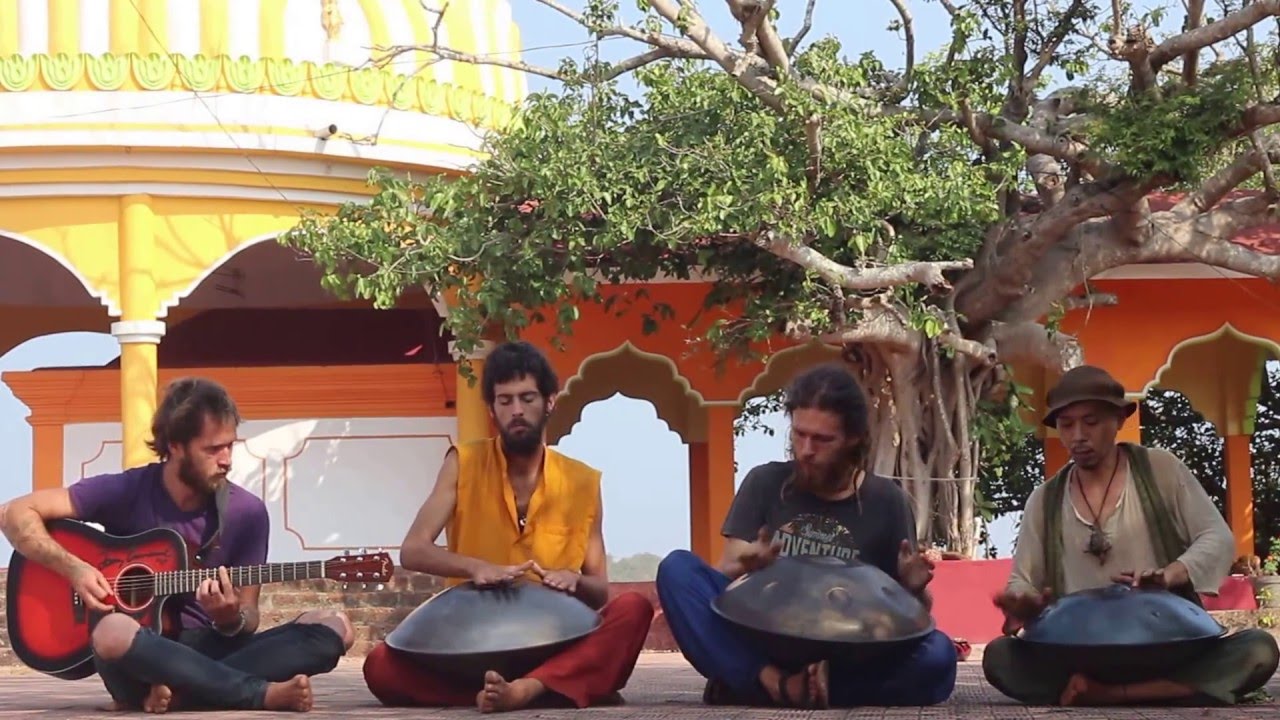 Three Pandas and the Moon - Handpan & Guitar Jam,Arambol,Goa 2016