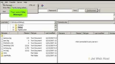 Configuring your website in FileZilla