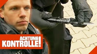 Heftiger Fund beim Durchsuchen: Mann hat illegales Messer | Achtung Kontrolle | Kabel Eins