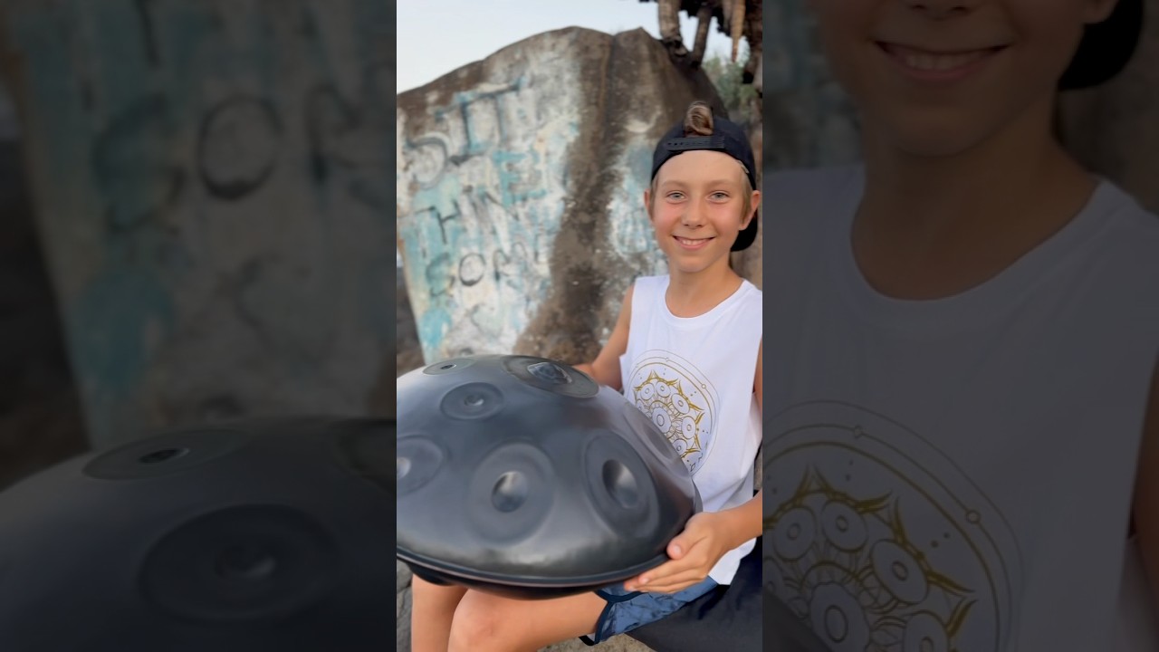 The power of Mother Nature and handpan #waves #handpan #music #drums #handpankid #shorts #new