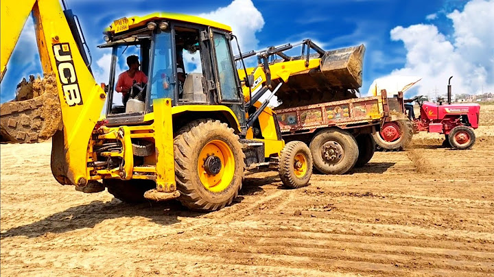New Jcb 3dx Backhoe Machine Loading Mud In Old Swaraj 735 FEe John Deere 5045 D Tractor |Tractor Jcb