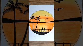 crayon sunset drawing #shorts #trending