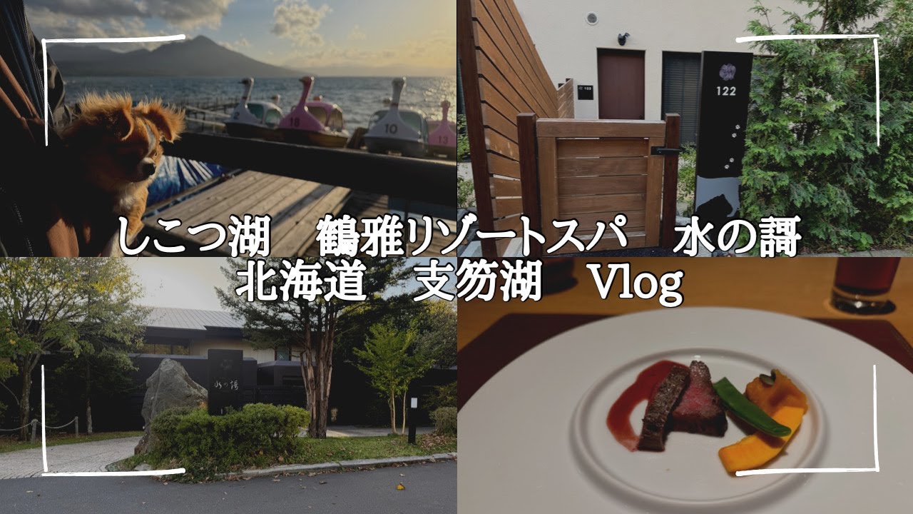[4K]【しこつ湖　鶴雅リゾートスパ　水の謌】愛犬コロと行く🐕初めてのお泊まり【Vlog】