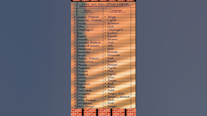 ALL INDIAN STATE AND THEIR OFFICIAL LANGUAGE