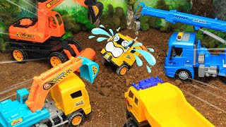 DIY Excavator Rescues Dump Truck Accident - DIY Mini Tractor - Fire Truck, Tractor...For Kids