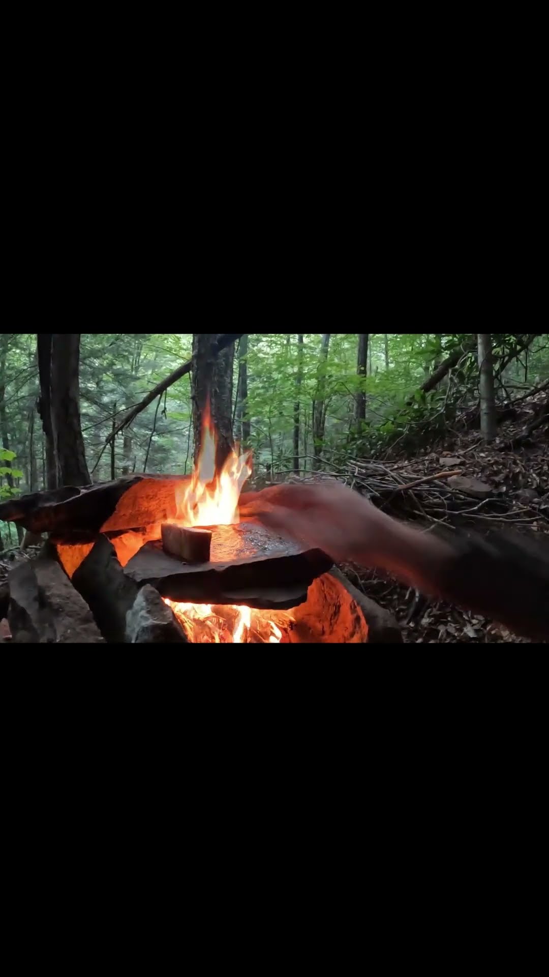 Cooking Fat Back Bacon \u0026 Bread on Rock #cooking, #camping #campfirecooking #bushcraftcooking