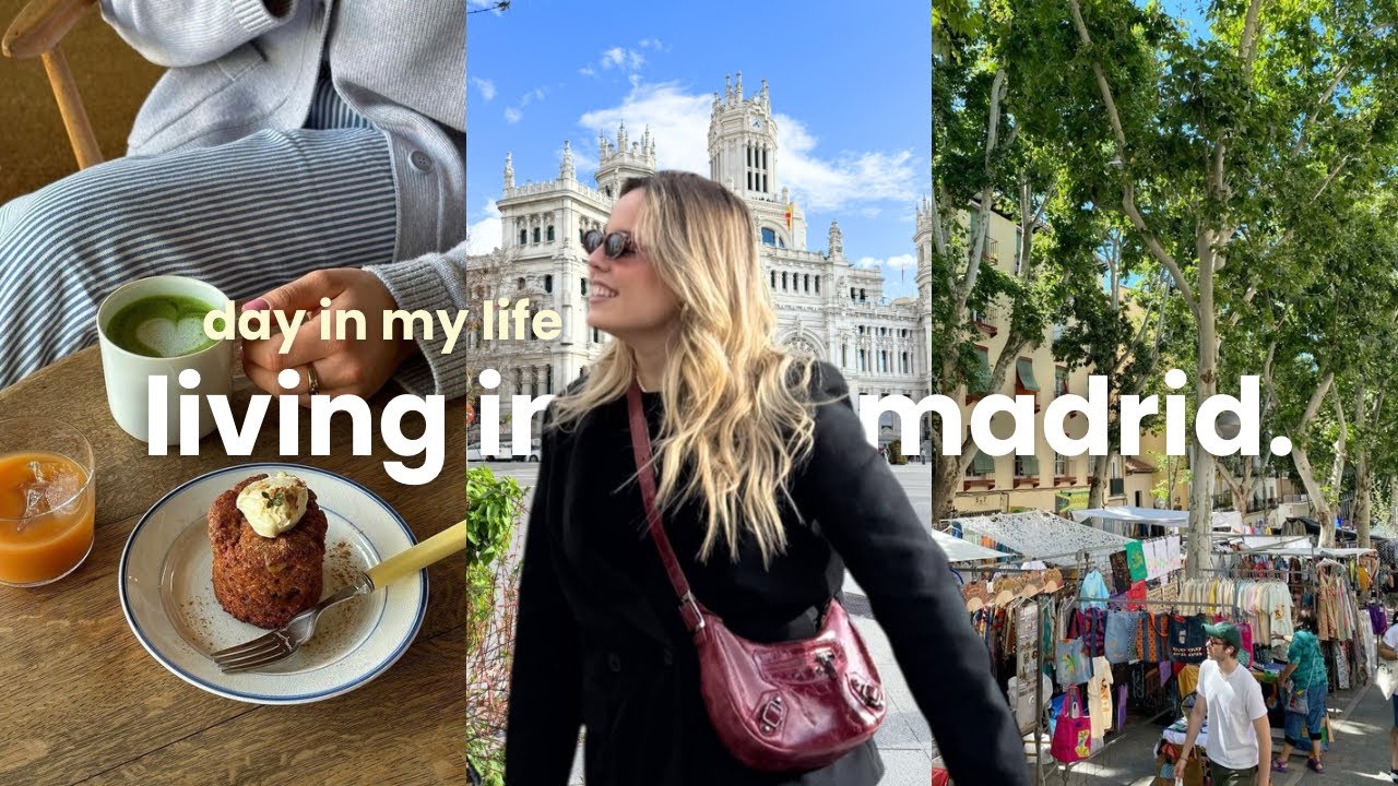 living in madrid | um dia na minha vida 🎞️🌺✨