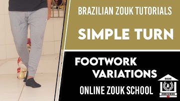 Online Zouk School ( beginners  ) |  Basic Turn Footwork | Brazilian Zouk #001