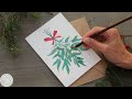 Mistletoe Painting / Acrylic Painting on Christmas Card Tutorial