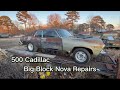 Getting the 500 Cadillac Nova ready for some work and idling