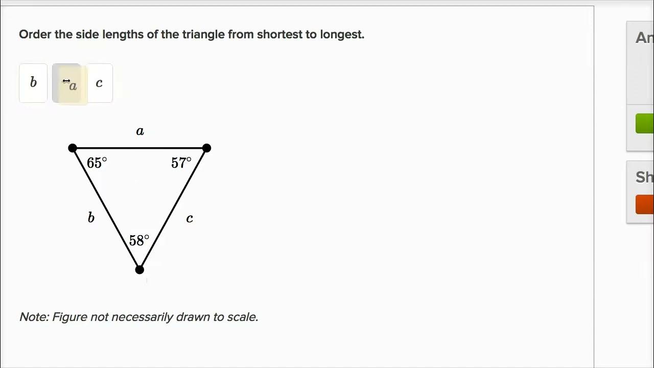 Math Basic geometry Ordering triangle sides and angles example YouTube