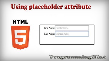 Placeholder attribute in HTML5