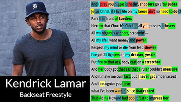 Thumbnail of Backseat Freestyle by Kendrick Lamar - Rhyme Check lyric video
