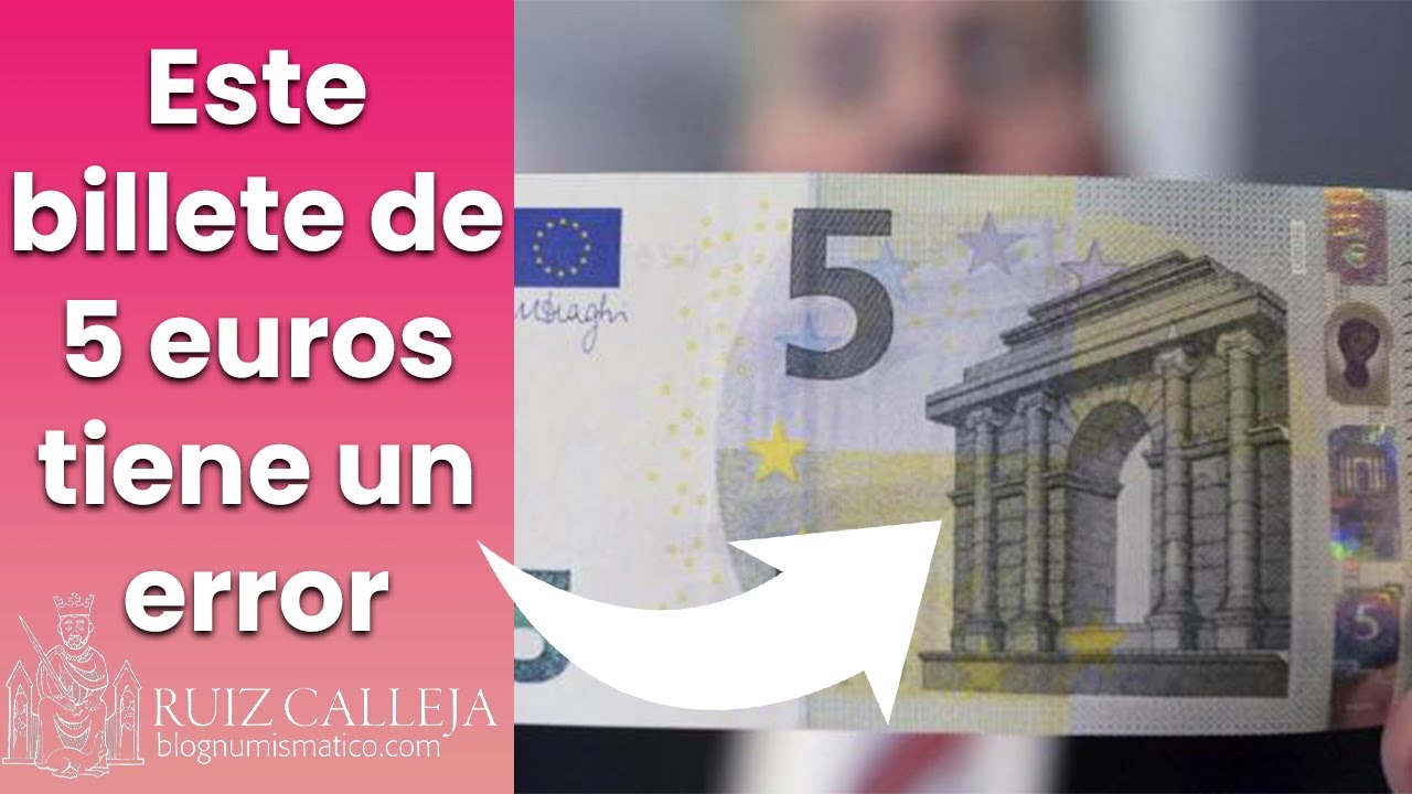 Billete de 5 euros con falso error 