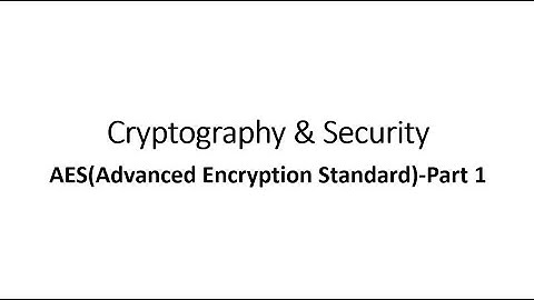 Cryptography & Security- AES (Advanced Encryption Standard)- Part 1
