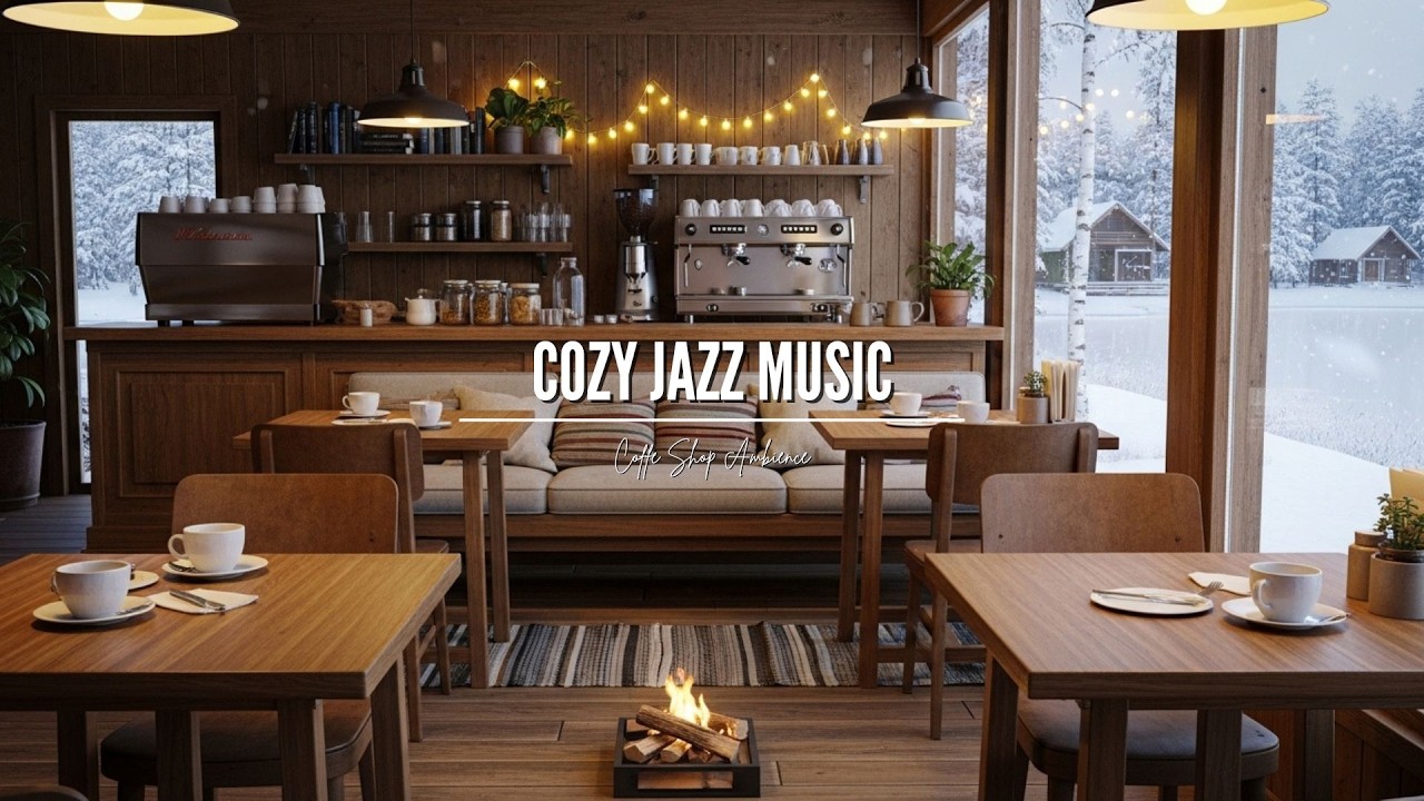Snowy Café Piano Chill ❄️ Relaxing Jazz Music for Studying, Working, Focusing & Sleeping