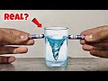 Water tornado experiment with battery  real or fake  water tornado