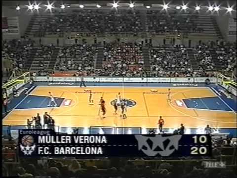 Eurolega 2000/01 - Muller Verona - Barcellona 94-90 - Telecronaca Flavio Tranquillo e Dan Peterson