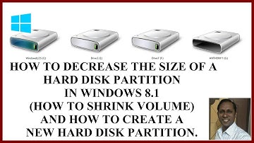 How To Decrease Size Of Hard Disk Partition In Windows 8.1 & How To Create New Hard Disk Partition.