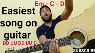 Pani Da rang | most easy song to learn on guitar | Ayushman | DD UU DD UU D | Em, C, D