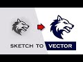 Adobe Illustrator Vector Logo from Sketch – Pen Tool Process | Wolf Logo