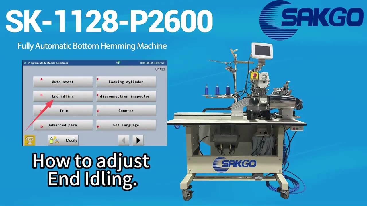 Automatic Sewing machines -Bottom Hem ADJUST END IDLING