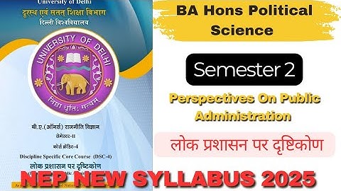 BA #Hons Political Science Semester 2 Perspectives On Public Administration NEP New Syllabus 2025 🔥💯
