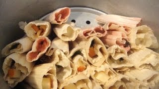 How to make tamales, cook them and make cheese tamales (rajas con queso)